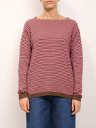 IDENTITY - MAGLIA RIGA PICCOLA PROFILO COLLO - CASTORO/MAGENTA/CASTAGNA /CORDA