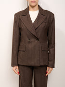 TENSIONE IN - GIACCA DOPPIO PETTO SPINATA GESSATA - MORO