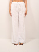 IDENTITY - PANTALONE RICAMO ELASTICO - BIANCO
