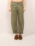 TENSIONE IN - PANTALONE BARREL CON ELASTICO - ROSMARINO