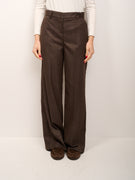 TENSIONE IN - PANTALONE LARGOSPINATO GESSATO - MORO