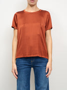 DIXIE - T-SHIRT SATIN MEZZA MANICA - RUGGINE