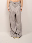 VICOLO - PANTALONE LARGO CINTA - PERLA