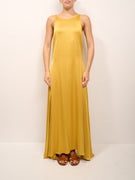 VICOLO - ABITO SATIN LUNGO - SENAPE