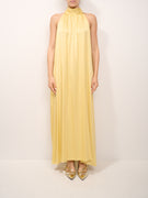 VICOLO - ABITO SATIN SCOLLO AMERICANA - GIALLO