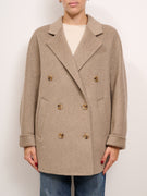 VICOLO - CAPPOTTO DOPPIO PETTO HAND MADE MISTO LAN - TORTORA