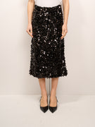 TENSIONE IN - GONNA PAILLETTES MIDI - NERO