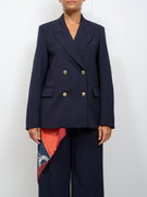 TENSIONE IN - GIACCA DOPPIO PETTO +FOULARD - BLU