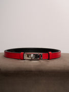 IDENTITY - CINTURA CHIUSURA LUCCHETTO FIBBIA ARGEN - ROSSO