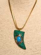 IDENTITY - COLLANA CORTA CORNO GRANDE - VERDE