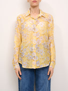 IDENTITY - FLOWER COLLAR PATTERN SHIRT - YELLOW