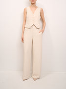 TENSIONE IN - COMPLETO GILET+PANTALONE CREPE - NEVE