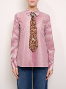 TENSION IN - STRIPED SHIRT - WINE