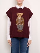 TENSION IN - TEDDY BEAR VEST - BORDEAUX