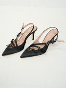 DIVINE FOLLIE - SCARPA SLINGBACK RASO - NERO