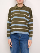 ALLEY - STRIPED POLO SHIRT - MILITARY
