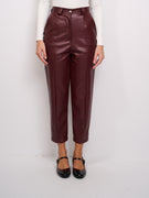DIXIE - ECO-LEATHER TROUSERS - BORDEAUX