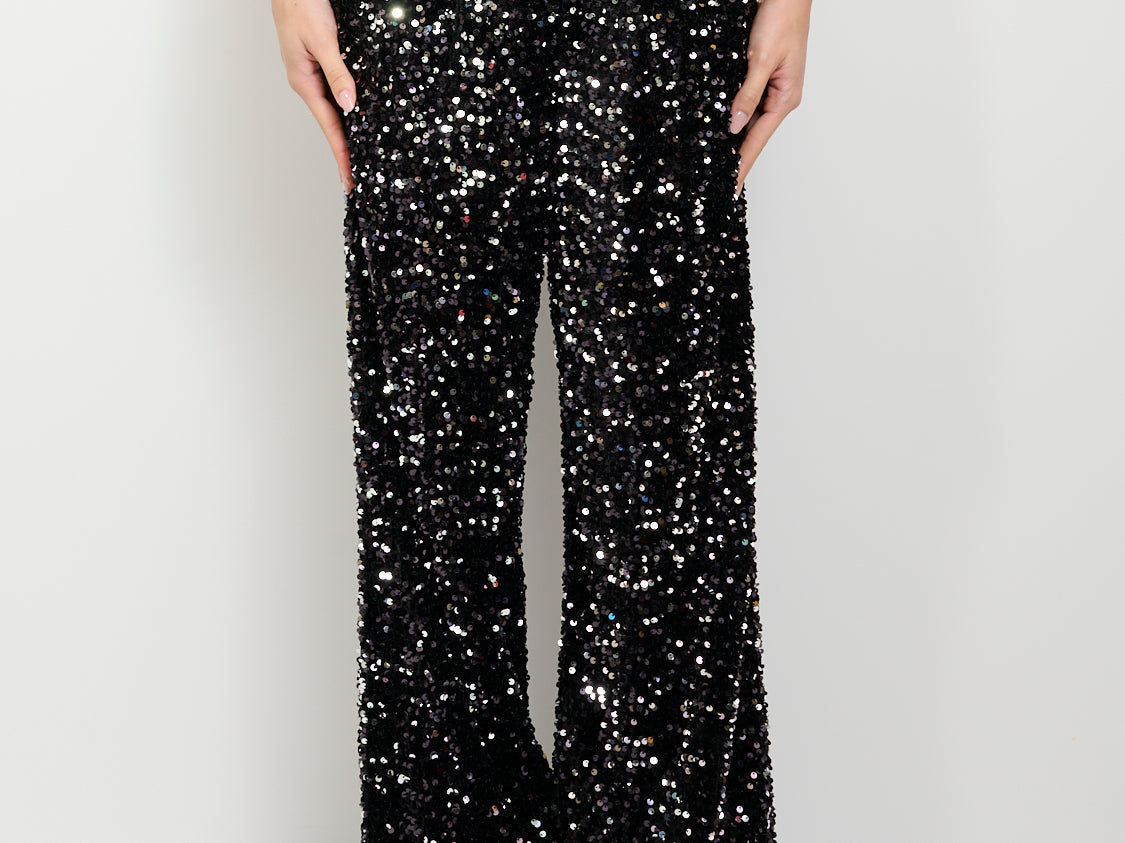 TENSIONE IN PANTALONE PAILLETTES NERO/ARGENTO1