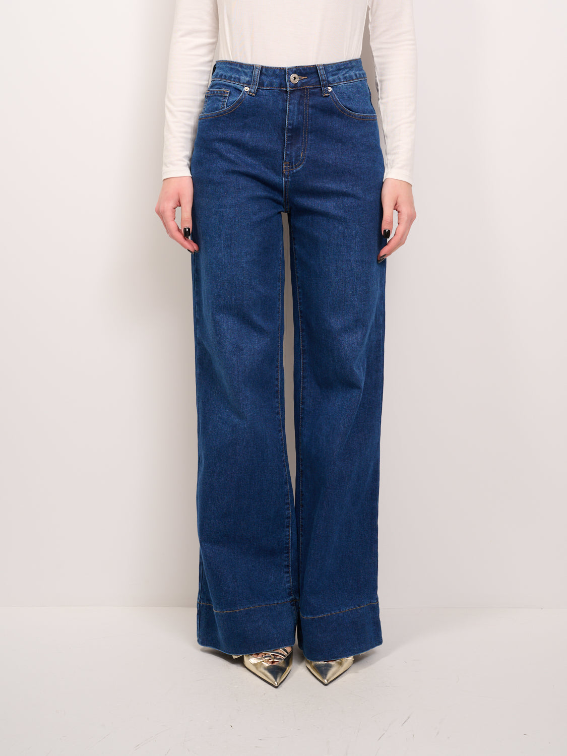 IDENTITY - JEANS PALAZZO BORDO - DENIM