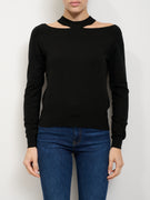 ALLEY - CUT OUT SWEATER - BLACK