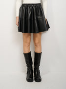 VICOLO - ECO-LEATHER SKIRT - BLACK