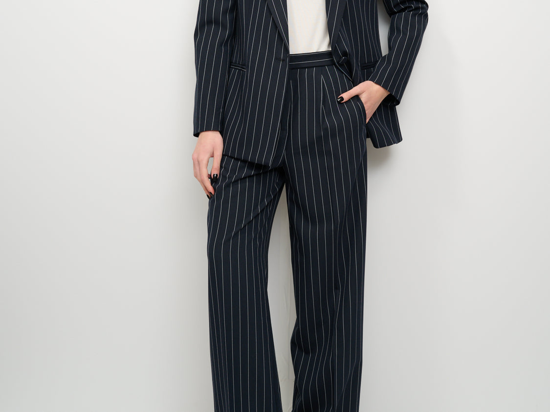 VICOLO PANTALONE GESSATO BLU