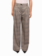 TENSIONE IN - PANTALONE QUADRO - BEIGE/NERO